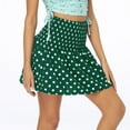 thumbnail image 6 of Idoravan Women's Basic Versatile Skirt Women High Waist Dot Print Mini Skirt Elasticity Waist A-Line Short Skirt, 6 of 9