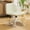 Beige, variant on Karl home Criss Cross Chair Armless Desk Chair with Wheels Cross Legged Office Swivel Chair Wide Adjustable Comfy Padded Vanity Chair with Dual Purpose Base, PU Beige