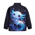 thumbnail image 5 of Uorisanigo Girls Half Zip Sweatshirt Kids Long Sleeve Pullover Top Soft and Comfortable Blue Galaxy Axolotl Quarter Zipper Cropped Sweatshirt Lightweight Hoodies No Hood, Size 11-12, 5 of 7