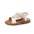 thumbnail image 5 of Fesfesfes One-Strap Baby Girl Sandals Princess Soft Sole Shoes with Open Toe Non-Slip Beach Walking Sandals for Summer and Spring(White,2.5 Years), 5 of 9
