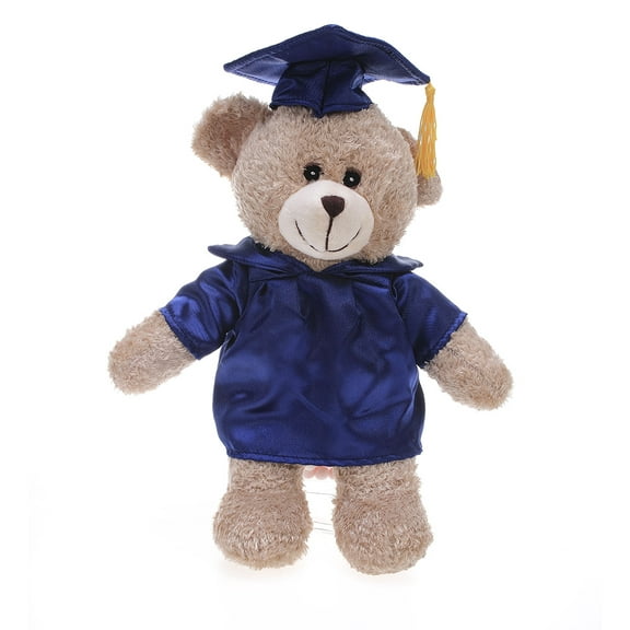 Made by Aliens Short Pile Bear Plush Stuffed Animal Toys Present Gifts for Graduation Day, Personalized Text, Name or Your School Logo on Gown, Best for Any Grad School Kids 12 Inches
