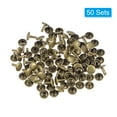 thumbnail image 4 of 50 Sets Leather Rivets Bronze Tone 10mm Double Cap Brass Rivet Studs, 4 of 5