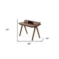 thumbnail image 6 of HomeRoots 482427 48 in. Manufactured Wood Rectangular Writing Desk with 2 Drawers, Walnut, 6 of 7