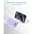 thumbnail image 5 of Portable Charger with Wall Plug, 10000mAh USB C Power Bank Fast Charging, External Battery Pack with Built in Cables, Digital Display, 5 Output 4 Input for iPhone Android Cell Phone Tablet, 5 of 5