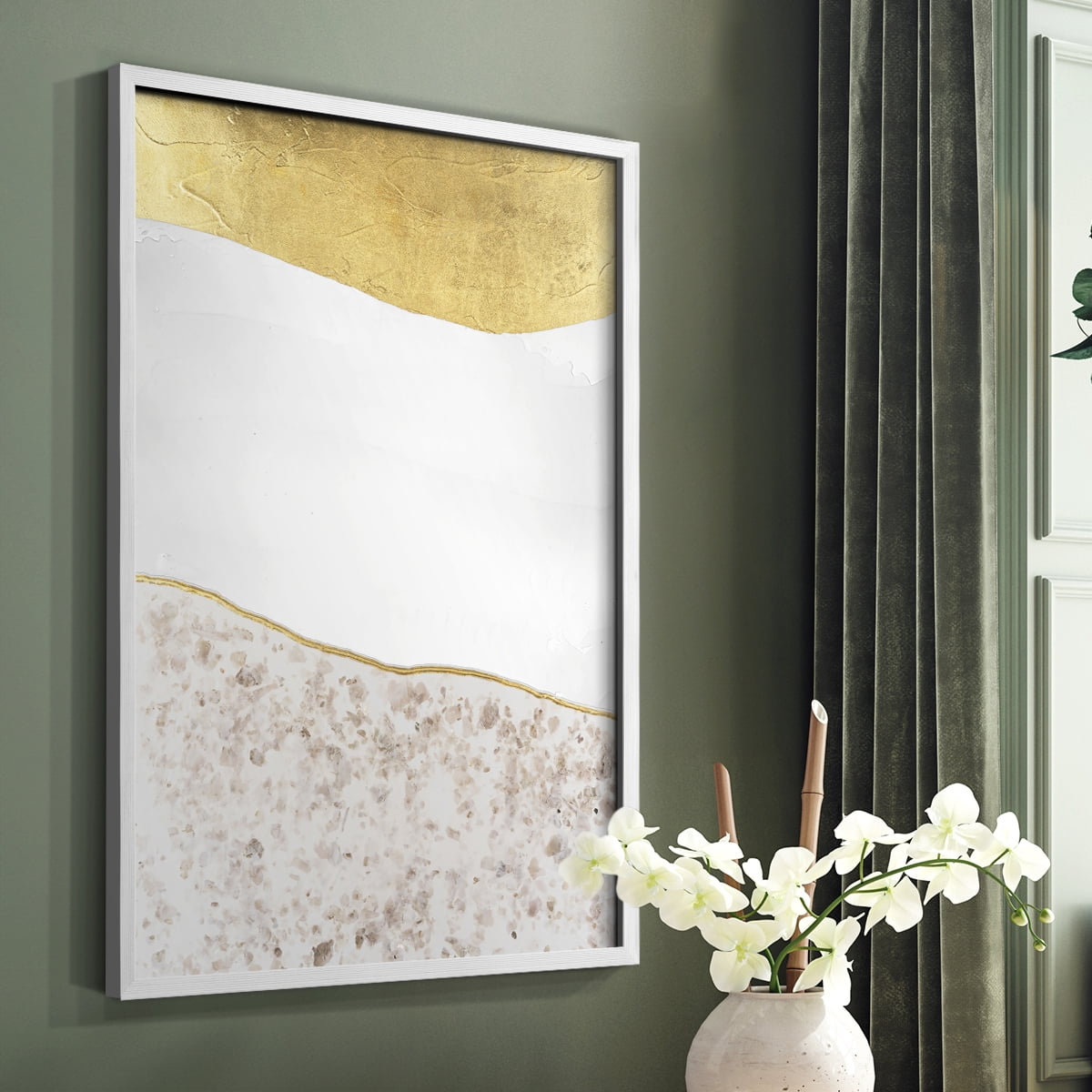 Whitestone I Framed Print in White Solid Wood 11 x 14 Framed Print