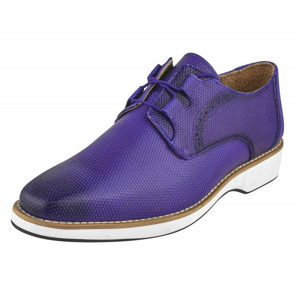 LIBERTYZENO Men's Classic formal Oxford Shoes Casual Lace Up Leather Dress Shoes, Purple