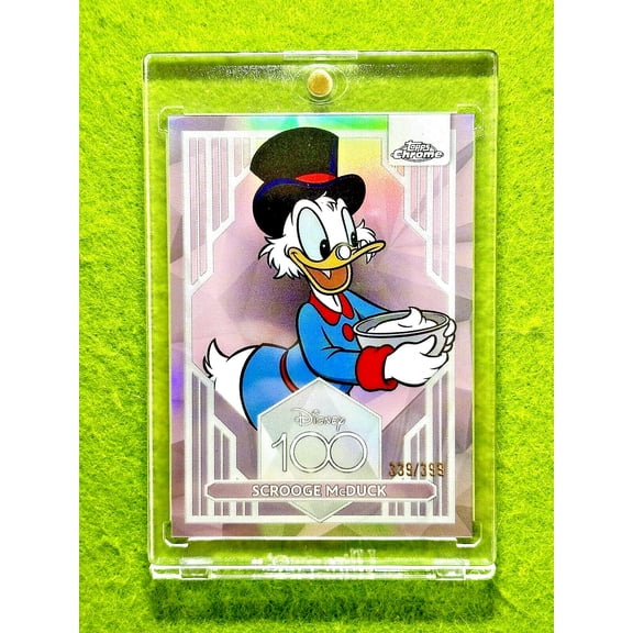 SCROOGE McDUCK Disney 100 PINK REFRACTOR #/399 Card DUCK TALES 2023 Topps Chrome