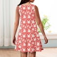 thumbnail image 5 of LTTVQM Girls Easter Dress Rabbit Egg Print Funny Sleeveless Sundresses Casual Crewneck Midi Dresses Holiday A-Line Dresses Red 9-10 Years, 5 of 5