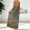 thumbnail image 6 of Amzcrzy Backless Cami Maxi Dress Women's Summer Floral Print Crew Neck Sleeveless House Dress Spaghetti Strap Backless Casual Beach Long Dresses for Vacation Daily Multicolor L, 6 of 6