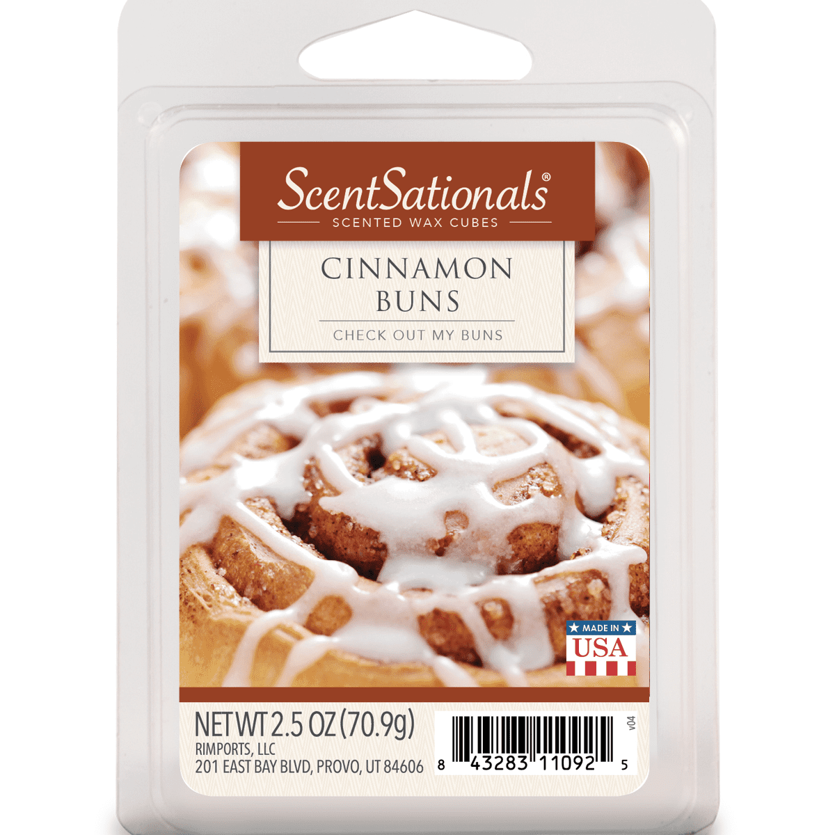 Cinnamon Buns Scented Wax Melts, ScentSationals, 2.5 oz (1 Pack