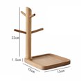 thumbnail image 4 of Wooden Key Tray Entryway Key Holder Wood Jewelry Storage Rack Home Organizer, 4 of 5