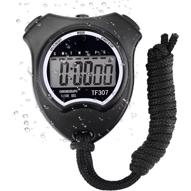 1 reloj digital con cronómetro deportivo, cronómetro digital con alarma/calendario para natación, fútbol, cronómetros deportivos a prueba de golpes para entrenadores (negro) brillar Electrónica