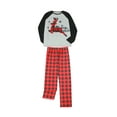 thumbnail image 3 of Matching Family Christmas Pajamas, Long Sleeve Letter Elk Raglan Tops + Plaid Pants Set Family Matching Pajamas Set, 3 of 10