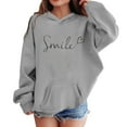 thumbnail image 1 of Girls Casual Long Sleeve Oversized Hooded Sweatshirt with Front Pocket for Everyday Wear, 1 of 4
