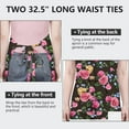 thumbnail image 6 of Pioneer Flower Floral Print Pattern Apron-Garden Aprons for Women with Pockets-Cotton Linen Waterproof Kitchen Cooking Gardening Aprons Adjustable for Kitchen,Cooking,BBQ and Salon 33x27 Inch, 6 of 7