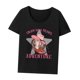 thumbnail image 4 of Camiseta de mujer con cuello redondo, informal, de verano, para viajes, uso diario, camping S, 4 of 8
