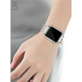 thumbnail image 6 of Gustave Women Fashion Bracelet Apple Watch Bands 38mm 40mm 42mm 44mm with Rhinestone, Wristband Strap Compatible for iWatch Series Ultra/8/7/6/5/4/3/2/1/SE "Silver", 6 of 9