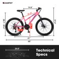 thumbnail image 7 of Women's Mountain Bike, 26-inch Wheels, Shimano 21 Speed Gear Mountain Bicycle in Pink, 7 of 7