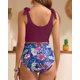 thumbnail image 4 of Traje de baño Yonique, 2 unidades, 2025, con forma de hoja morada, cintura alta, control de barriga, 4 of 6