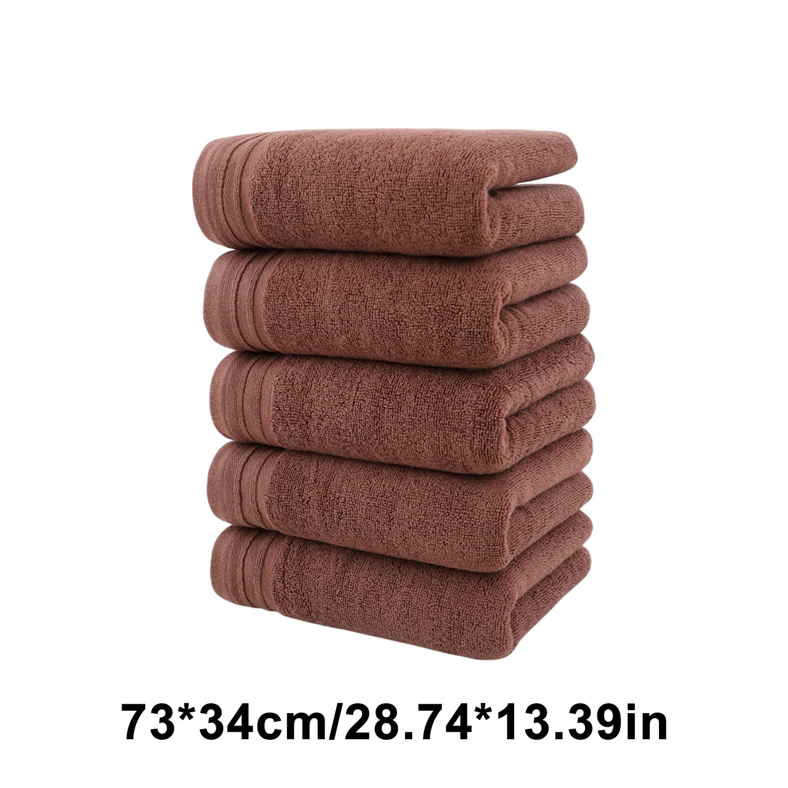 Set of 5 Thickened Face Towel Cotton Towel Washcloths Soft Facial Cloths 28” x 14” Spa-Like Feel Silky Face Cloth for Skin Cleansing (Brown)