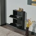 thumbnail image 3 of Flip Drawer Shoe Cabinet, Storage Organizer, Freestanding Shoe Rack, Wall Mounted No-Assembly (Black, 2 Drawer), 3 of 8