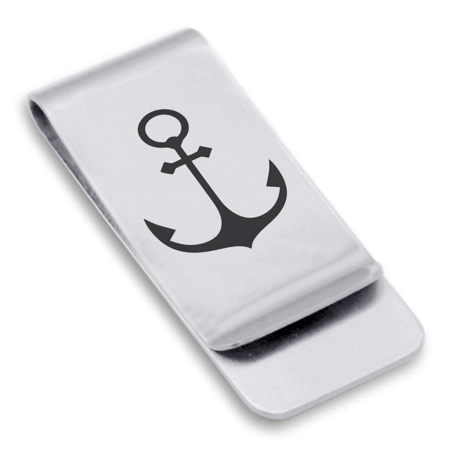 Stainless Steel Religious Anchor Classic Slim Money Clip Credit Card Holder