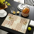 thumbnail image 3 of Pioneer Flower Floral Print Pattern Summer Placemats Table Placemats Set Of 6-Linen Kitchen Washable Placemats Table Mats 12x18 Inch Non-Slip Heat Resistant, 3 of 5