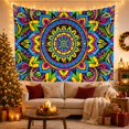 thumbnail image 3 of Floral Garden Mandala with Square Built Around Complex, Mystical Fantasy for Space Lovers, Galaxy Room Decor, Mother'S Day Gift, Tapestry Wall Hanging for Bedroom and Dorm, 3 of 7