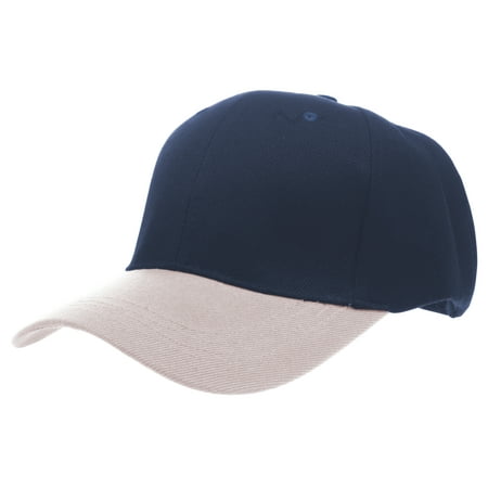 Two Tone Hat Cap - Enimay Baseball Hat Solid Plain & Two Tone Cap Curved Bill Adjustable Outdoor Sport Hat Two Tone Navy Beige One Size