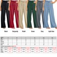 thumbnail image 5 of Pantalones de piernas anchas para mujer con cintura elástica, cinturón de lazo, pantalones larg Irfora Pantalones de mujer, 5 of 5