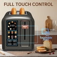 thumbnail image 5 of Toaster 2 Slice, Touch Control Stainless Toaster LCD Display, 50% Faster Heating Speed, 1.4'' Wide Slots, More Timer Functions, Removable Crumb Tray, 1350W, Dark Metallic, 5 of 5