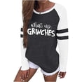thumbnail image 1 of T-Shirt de Baseball à Blocs de Couleur pour Femmes Noël Décontracté à Manches Longues, 1 of 1