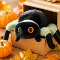 thumbnail image 5 of Spider Plush Toy with Large Sparkly Eyes, Soft Striped Legs Stuffed Insect Doll for Halloween Decoration and Playful Accessory Display Collection, 5 of 6