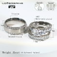 thumbnail image 3 of His and Hers Wedding Ring Sets Couples Rings 10kt White Gold Plated White Cz Titanium band, 3 of 7