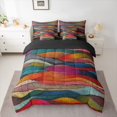 thumbnail image 2 of Homewish Colorful Stripes 7-Piece Twin Bedding Sets for Teens Boys Girls,Geometric Lines Bedding Comforter Set,Vintage Aesthetic Breathable Sheet Sets,Breathable Home Decor,Reversible, 2 of 8
