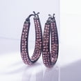 thumbnail image 4 of Crystal Hoop Earrings for Women Sparkling Crystal Oval Hoop Earrings Jewelry Gifts, 4 of 5