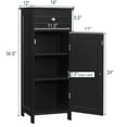thumbnail image 2 of Cabinet, Narrow Bathroom Storage, Black, Modern Style, Freestanding, Small, Wooden, 2 of 18