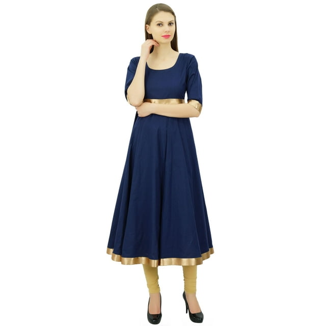 Bimba Kurti Anarkali pour Femmes avec Bordure Dorée Robe Vêtements Indiens Kurta pour Dames