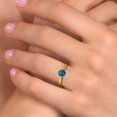 thumbnail image 4 of Gem Stone King 10K Two Tone Gold London Blue Topaz Solitaire Engagement Ring for Women | 1.10 Cttw | Round 6MM | Gemstone November Birthstone | Size 8, 4 of 6