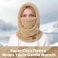 thumbnail image 3 of KOITHOT Winter Balaclava Hooded Ski Mask for Men Women, Windproof Warm Thermal Fuzzy Fleece Full Face Mask Neck Warmer, Adjustable Face Cover for Skiing Cycling Outdoor Activities, 3 of 6