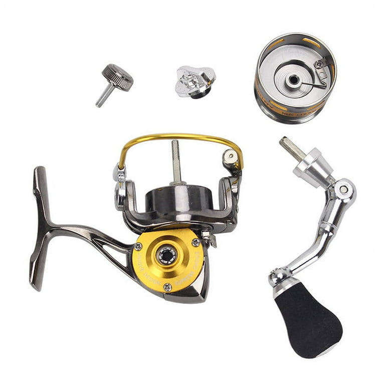 Ronshin Mini Small Ice Fishing Spining Reel All Metal Mini 3+1Bb Zinc Alloy Spinning Reels, Size: Full Metal Spinning Reel, Red