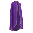 thumbnail image 2 of Women's Vintage Medieval Cloak Stand Collar Velvet Gold Trim Renaissance Cape for Adult, 2 of 5
