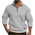 thumbnail image 2 of qolati Mens Quarter Zip Pullover Casual Long Sleeve Fleece Sweatshirt Oversized Mock Neck Golf Work Sweater with Pocket, 2 of 6