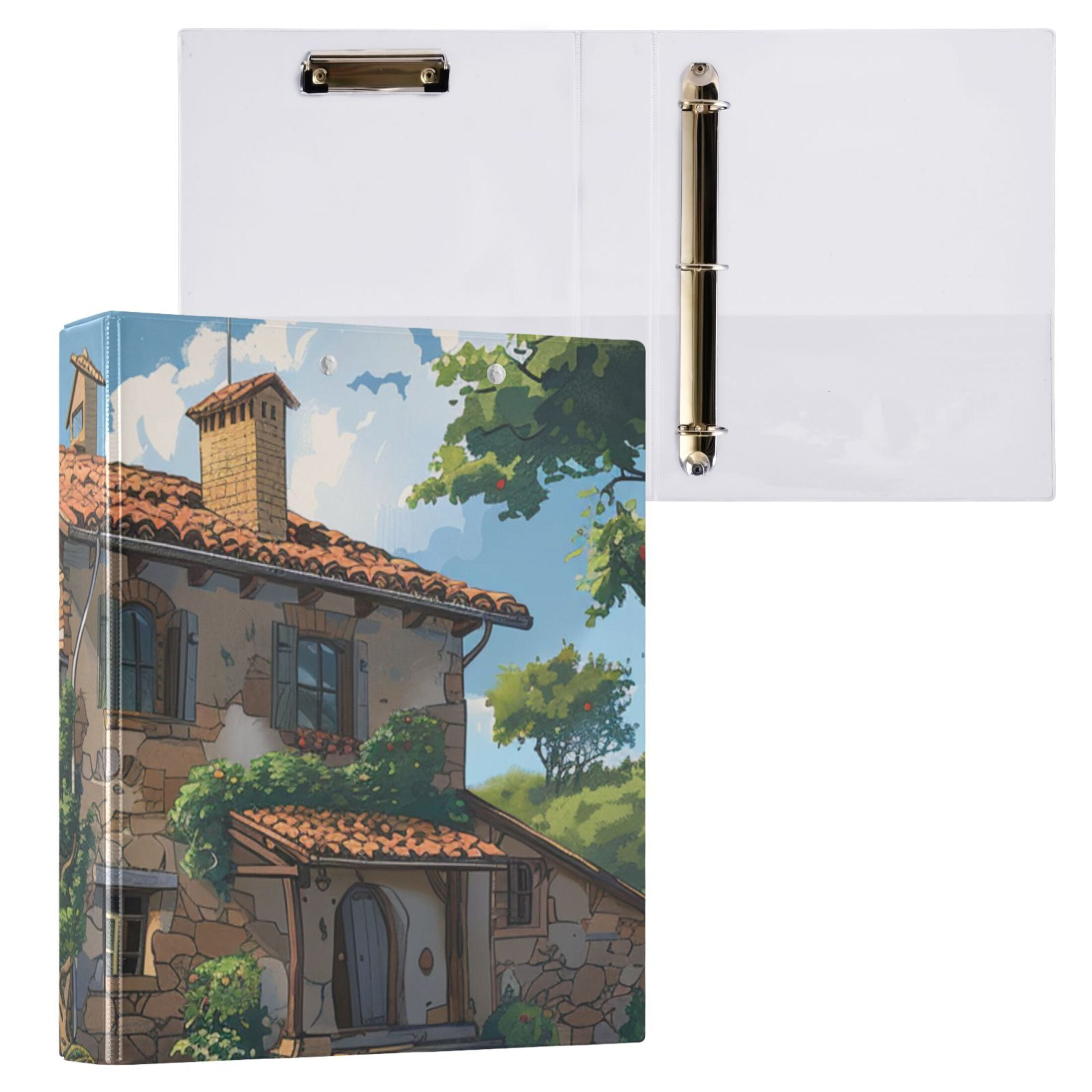 Farmhouse 3 Ring Binders 1.5 inch Hardcover File Folders with Interior Pockets A4 Size Organizer for School Office Hospital