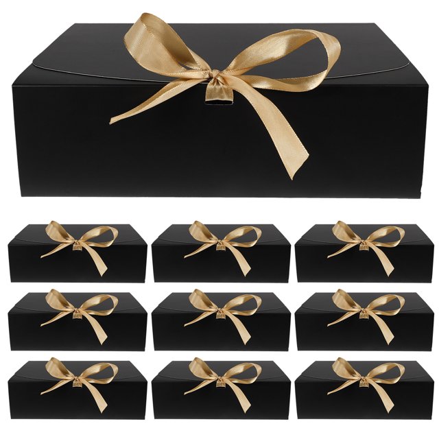 Caja de regalo de cartón pequeña, 10 unidades, con cinta