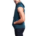 thumbnail image 5 of G-Style USA Men's Lightweight Athletic Casual Sleeveless Eyelet Drawstring Zipper Hoodie SL888 - Crown Blue- Medium, 5 of 7