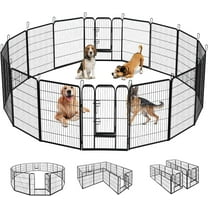 ZephyPaws Dog Playpen Outdoor,16 Panels 40" Height Heavy Duty Dog Pen,Dog Fence with Doors for Large/Medium/Small Dogs,Portable Pet Playpen for Yard,RV,Camping,Black