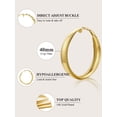 thumbnail image 4 of U7 14K Gold Plated Hoop Earrings for Women 40MM Chunky Hypoallergenic Hoop Earrings Jewelry Gift for Mother's Day Party Valentines Christmas, 4 of 6