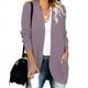 thumbnail image 4 of Suéter tipo cárdigan con bolsillos grandes y tapeta curvada de estilo europeo y americano para mujer de otoño e invierno, 4 of 5