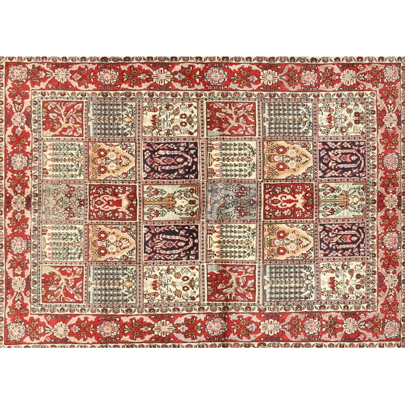 Ahgly Company Machine Washable Indoor Rectangle Traditional Brown Area Rugs, 8' x 10'